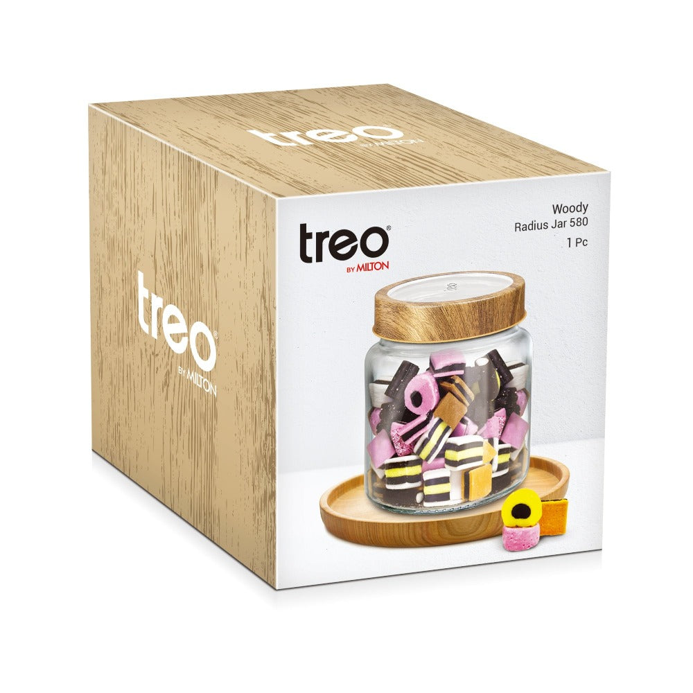 Treo Woody Radius Storage Glass Jar - 4