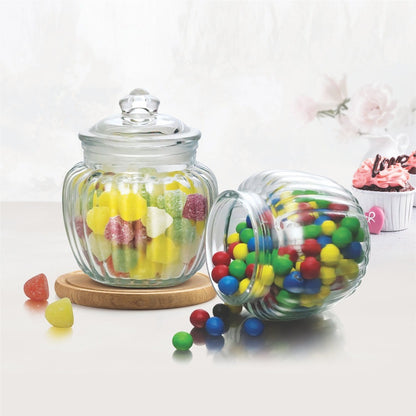 Treo Pot Jar with Glass Lid 670 ML Storage Jar - 1