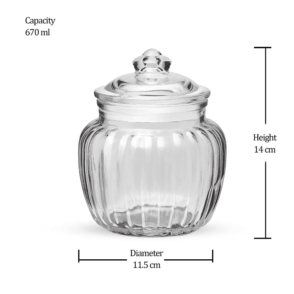 Treo Pot Jar with Glass Lid - 670 ML - 5