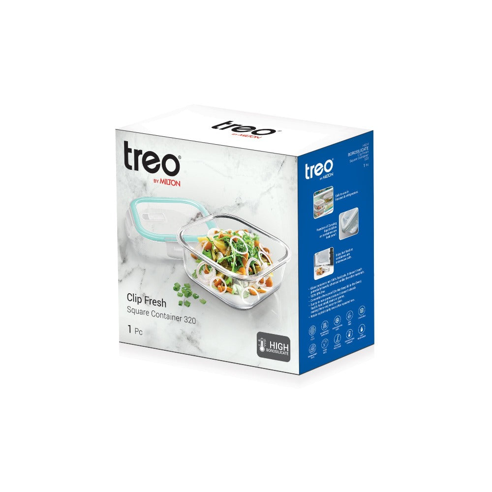 Treo High Borosilicate Clip Fresh Square Container - 16