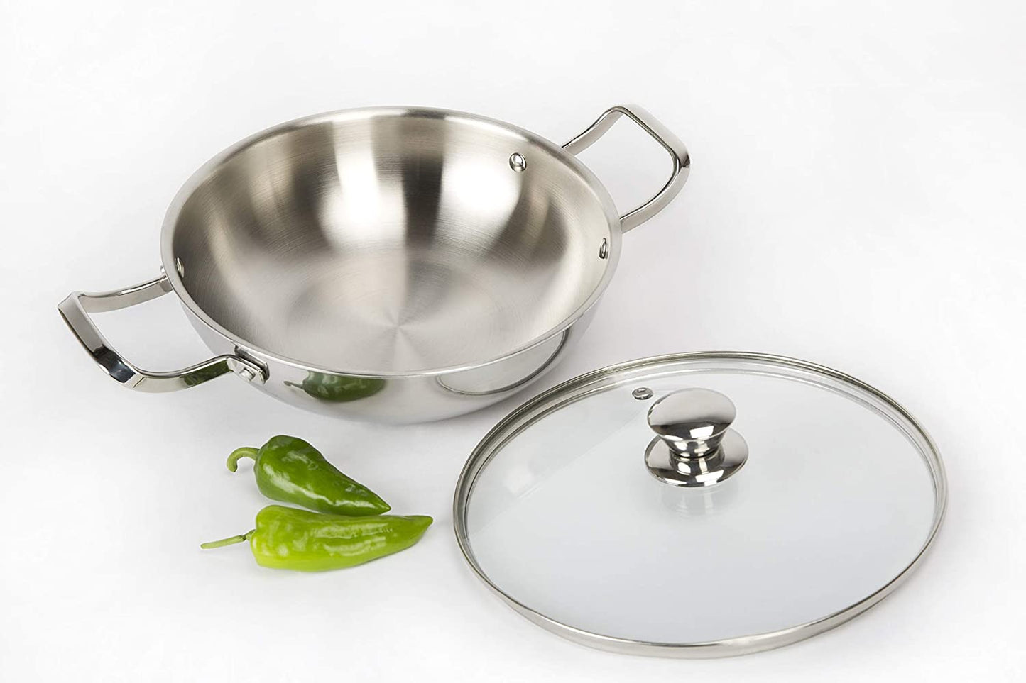 Brilliant Stainless Steel Triply Kadhai (24 cm/2.5L)