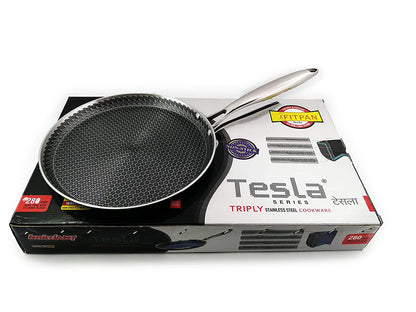 Brilliant Stainless Steel Tawa NSE Tesla Diamond Touch 28 cm, Etching Black - BNC8120