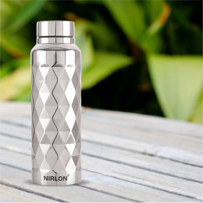 Nirlon Stainless Steel Bottle- Frozen | 1000 ml | Mirror Finish from www.rasoishop.com