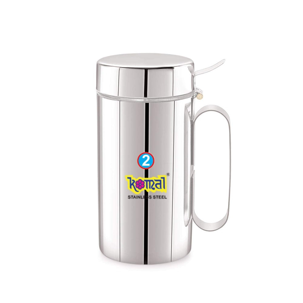 Komal Stainless Steel Oil Pot/ Grease Can - Reusable Oil Storage Container - 1