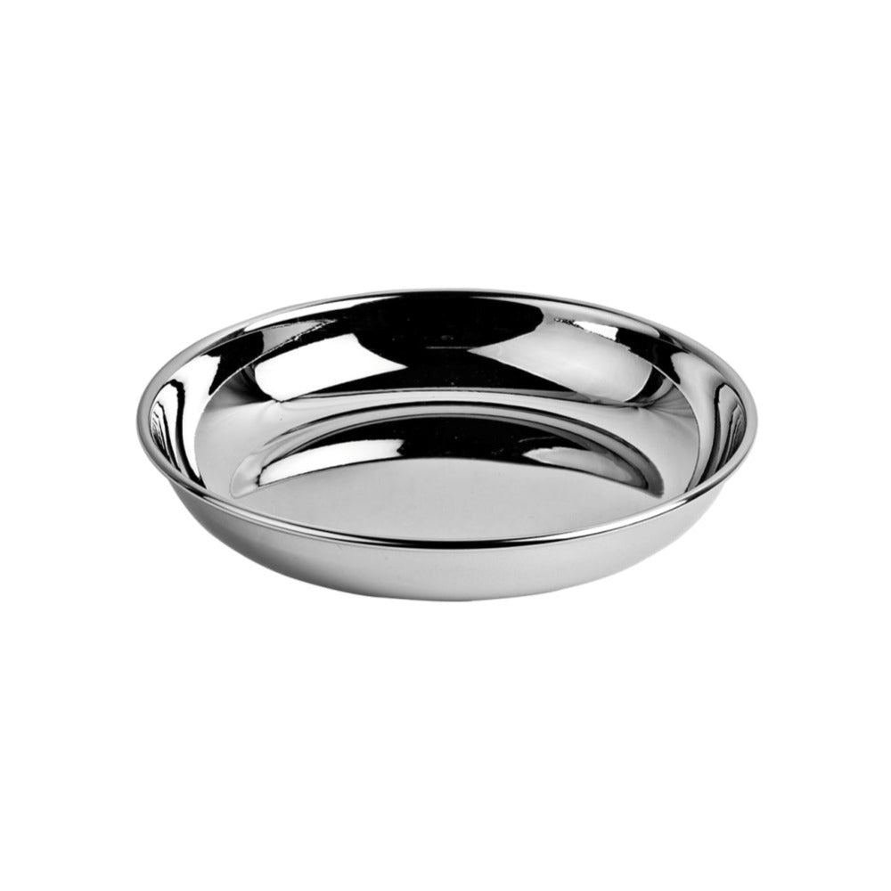 Bengani Stainless Steel Round Bottom (R.B) 22 Gauge Halwa Plate - 5.5 Inch - 2