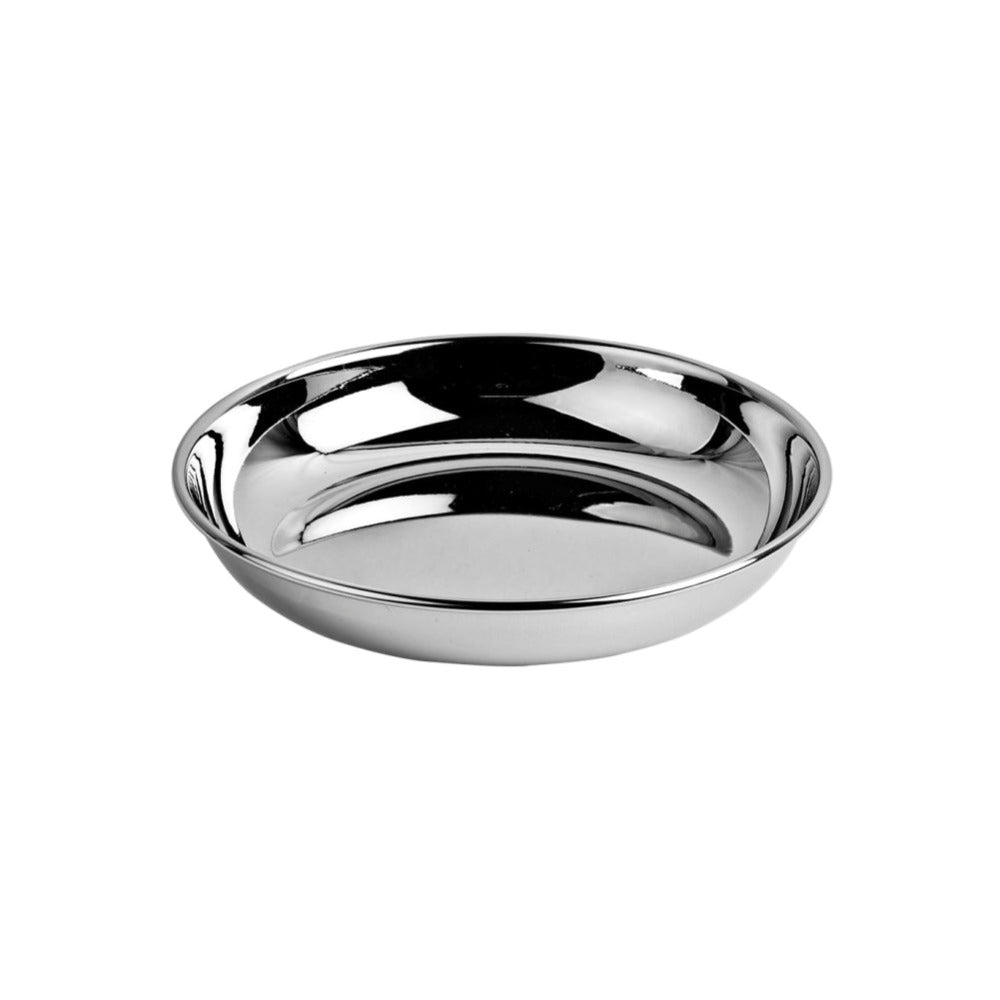 Bengani Stainless Steel Round Bottom (R.B) 22 Gauge Halwa Plate - 5 Inch - 1