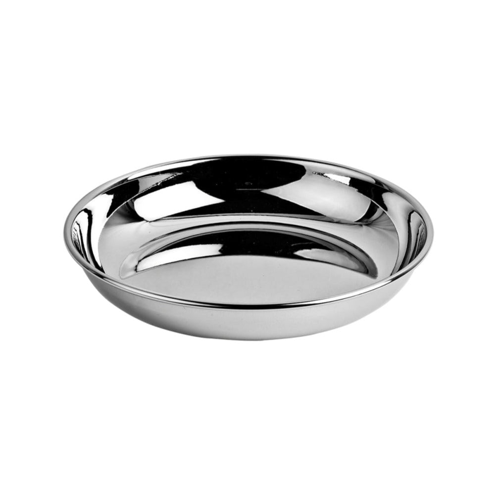 Bengani Stainless Steel Round Bottom (R.B) 22 Gauge Halwa Plate - 6 Inch - 3