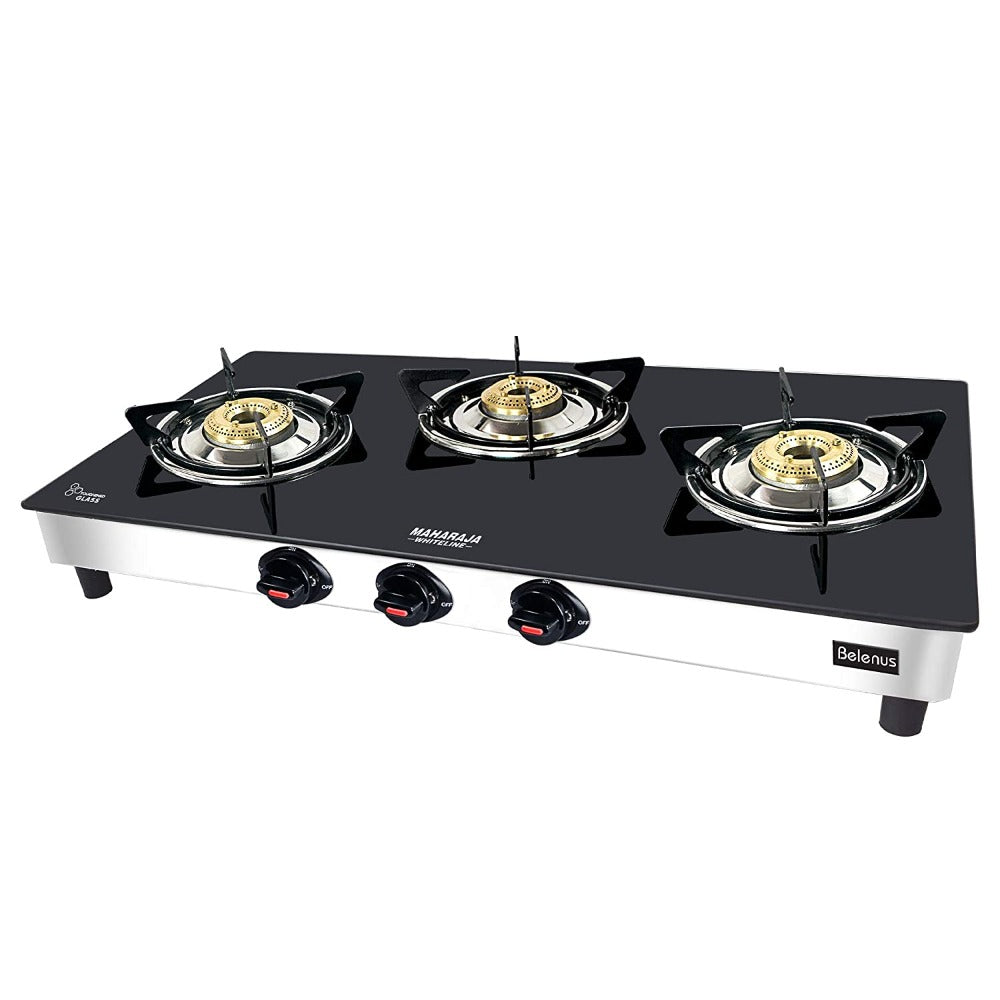 Maharaja Whiteline Belenus 3 Burner Glass Top Gas Stove - 2