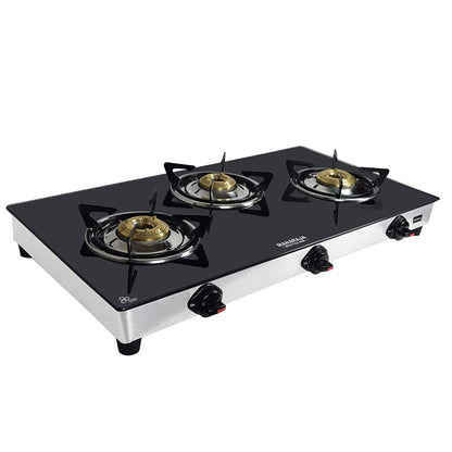 Maharaja Whiteline Belenus 3 Burner Glass Top Gas Stove - 1