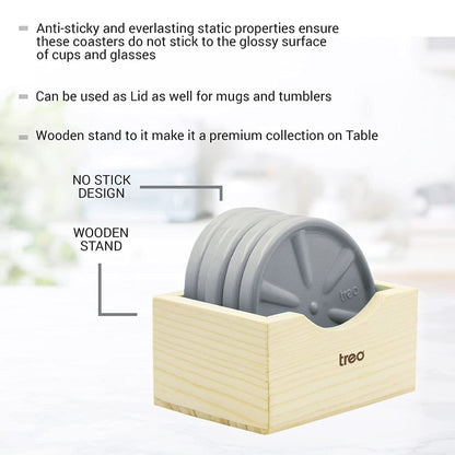 Treo Lid Cum Coaster with Wooden Stand - 13 on www.rasoishop.com