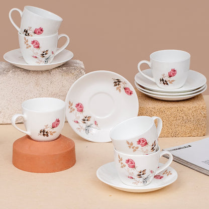Clay Craft Ceramic Floral Printed Cup & Saucer Set - 1