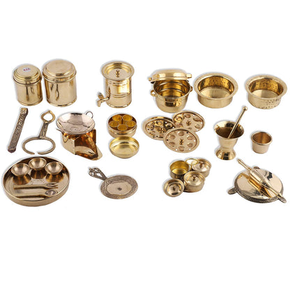 Desi Toys Brass Miniature Kitchen Pretend Playset