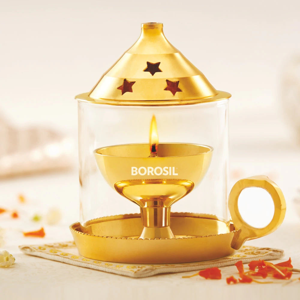 Borosil Brass Mangal Small Akhand Diya - 1