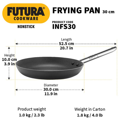 Hawkins Futura Nonstick 30 cm Frying Pan with Stainless Steel Handle - INFS30 - 3