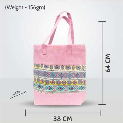 RasoiShop Colorful Cotton Eco-Friendly Shopping Bag - Pink - 7