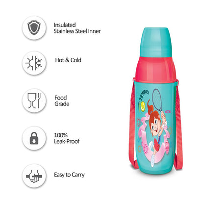 Milton Steel Swift 600 ML Insulated Inner Stainless Steel Water Bottle for Kids - 9