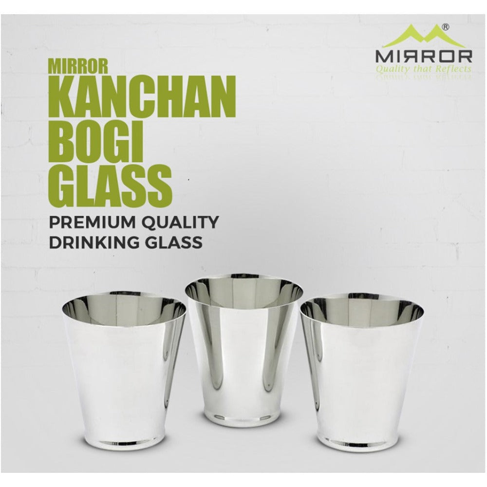 Mirror Kanchan Bogi Stainless Steel Glass Set - MIR0008 - 4