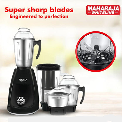 Maharaja Whiteline Turbo Prime Elite 750 Watt Mixer Grinder with 3 Jars - 6