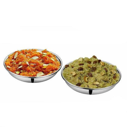 Mirror Royal Stainless Steel Halwa Plate - 4