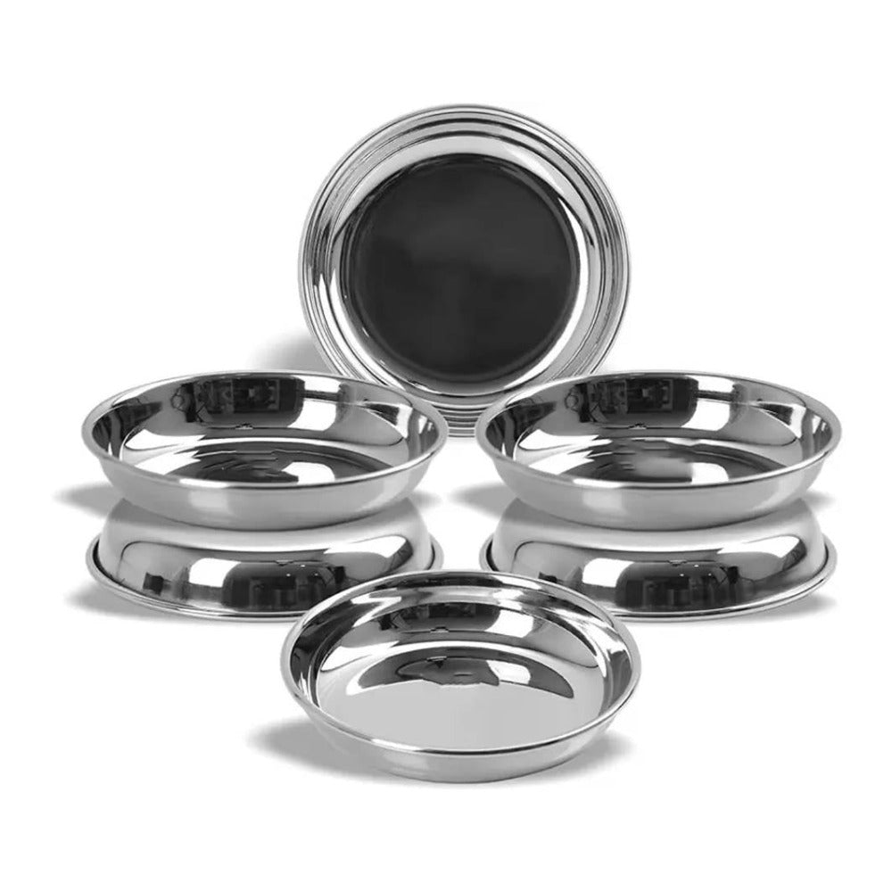 Mirror Royal Stainless Steel Halwa Plate - 3