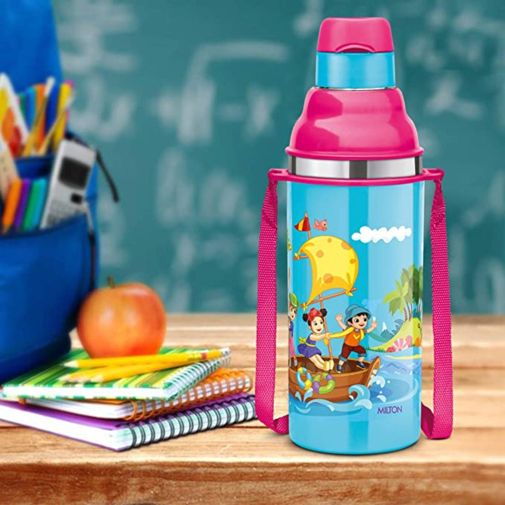 Milton Kool Stunner 400 ML Insulated Inner Stainless Steel Water Bottle for Kids - Light Blue - 2