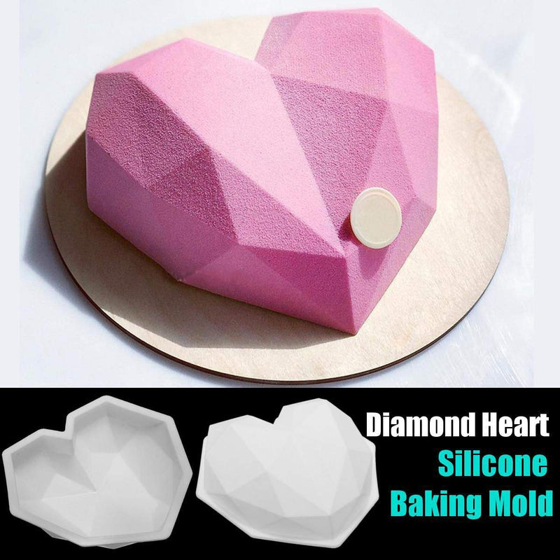 3D Chocolate Heart Mold Large Silicone Cake Mold Set Heart Shaped Cake  Mould Candy Mousse Silicone