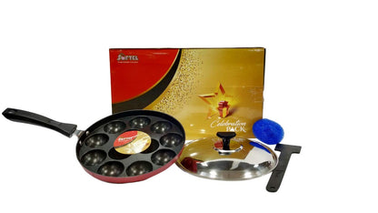 Softel Appam Patra 12 Cavity with Stainless Steel Lid