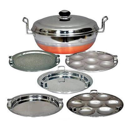 Softel Stainless Steel Copper Bottom Multi Kadai with 6 Plates - 1