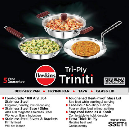 Hawkins Triniti Tri-Ply Stainless Steel Cookware Set -5