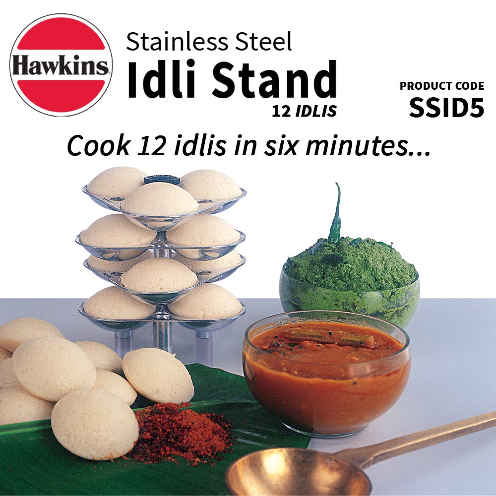 हॉकिन्स स्टेनलेस स्टील इडली स्टैंड - 12 इडली, (5 लीटर और उससे अधिक के लिए)
