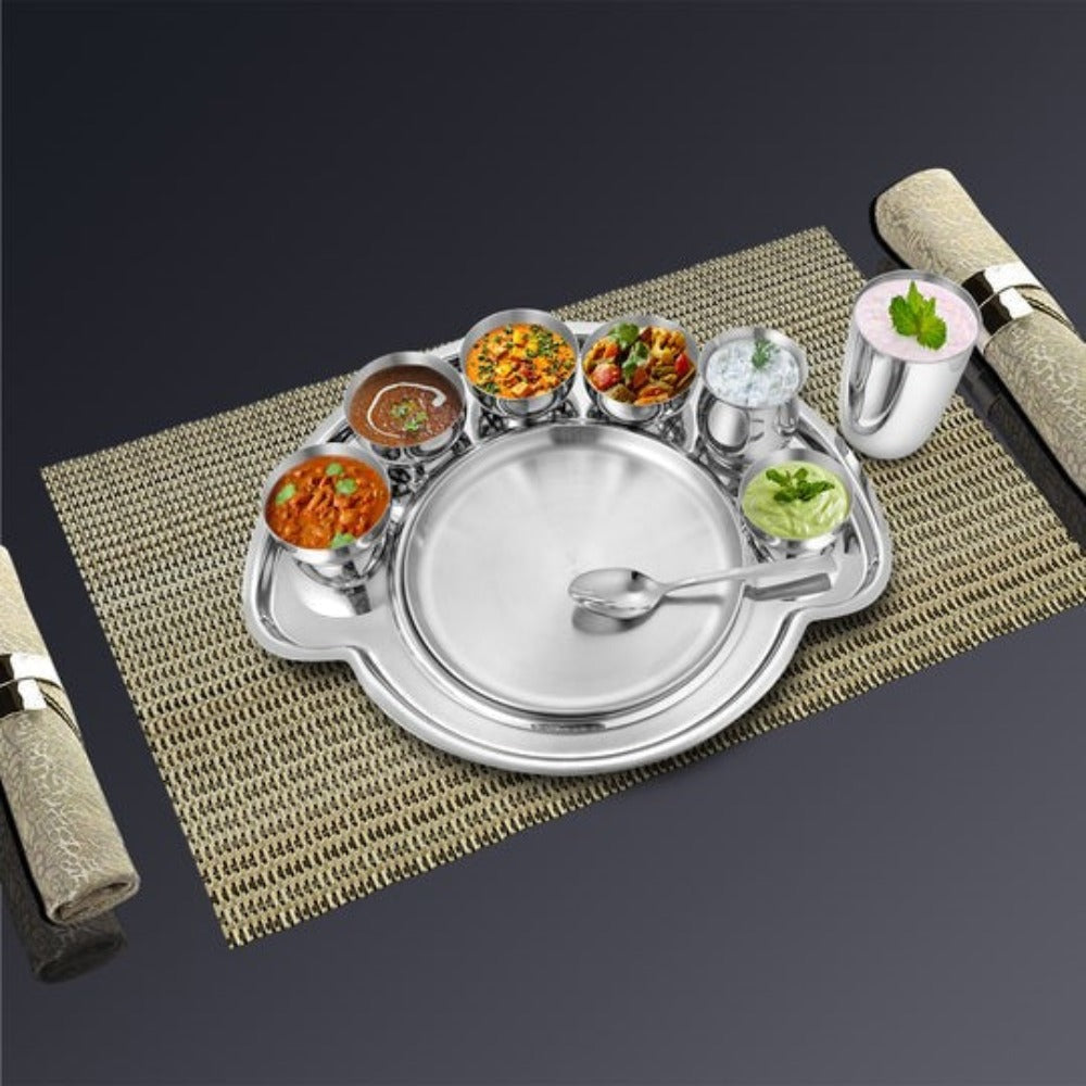 Shri & Sam Nifty Small Stainless Steel Thali Set - 1