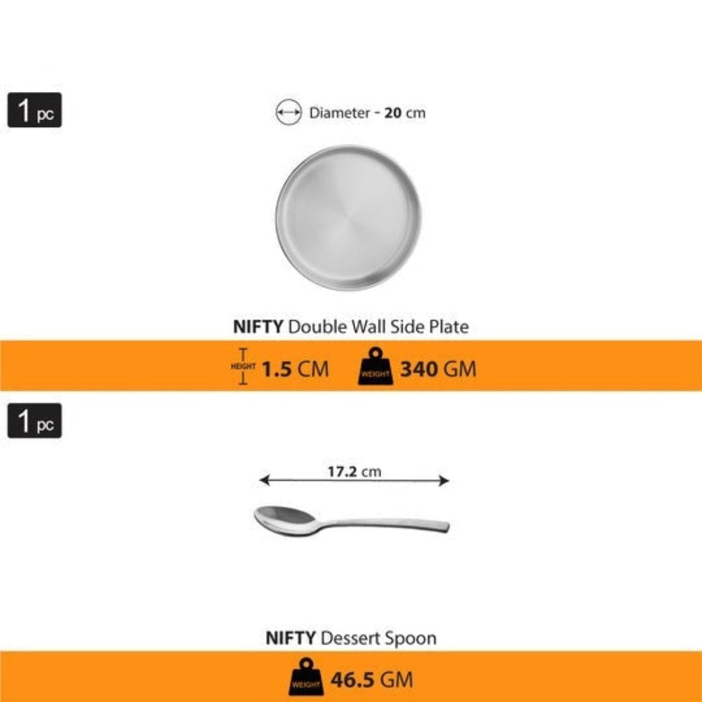 Shri & Sam Nifty Small Stainless Steel Thali Set - 6