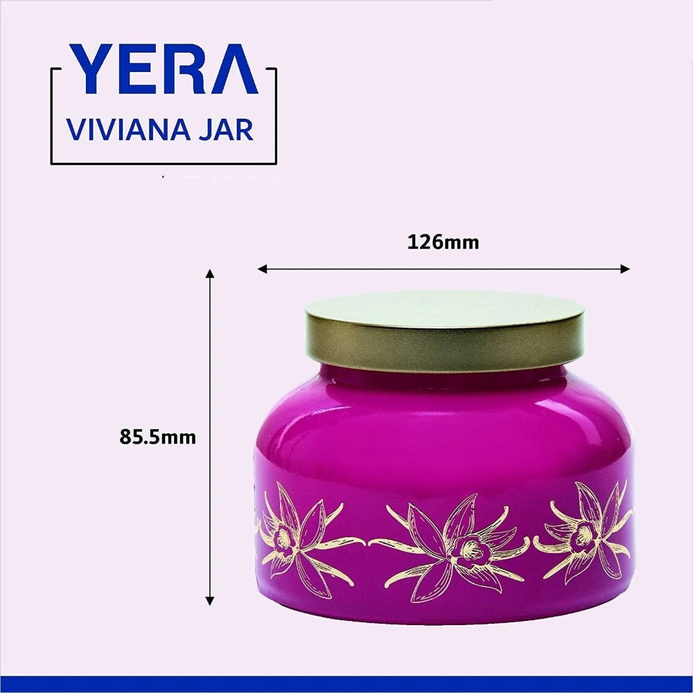 Yera Viviana 760 ML Glass Storage Jar with Metallic Lid - IJR07600440 - 10