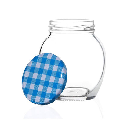 Yera Lucia 300 ML Glass Storage Jar with Checked Lid - Leak Proof - JR375 - 4