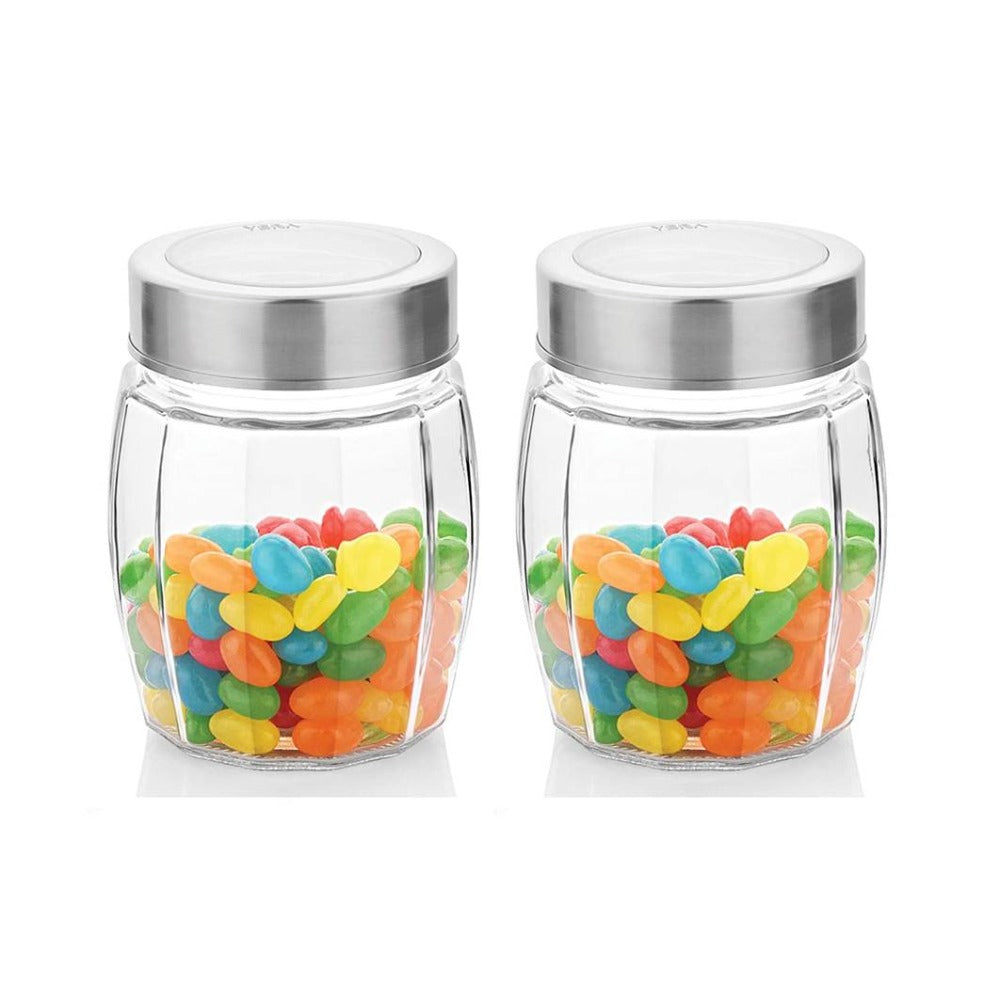 Yera X-Series KBM 560 ML Glass Storage Jar with Steel Lid - 1