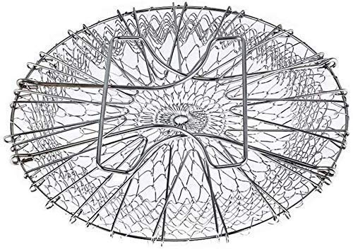 स्टेनलेस स्टील फोल्डेबल शेफ बास्केट | बहु-कार्यात्मक | उकळत्या खोल तळणे | फळ भाजीपाला rinsing 