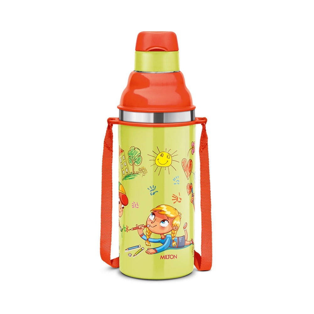 Milton Kool Stunner 400 ML Insulated Inner Stainless Steel Water Bottle for Kids - Light Green - 5