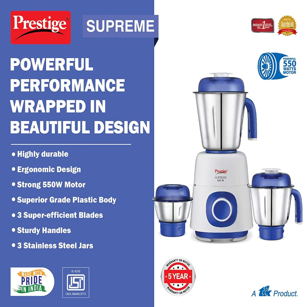 Prestige Supreme 550 W Mixer Grinder -3