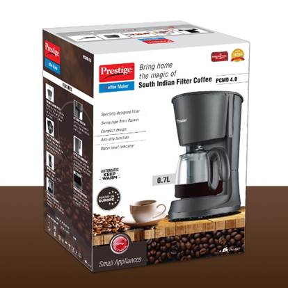 प्रेस्टीज कॉफी मेकर - ड्रिप टाइप पीसीएमडी 4.0 | 0.7 एल