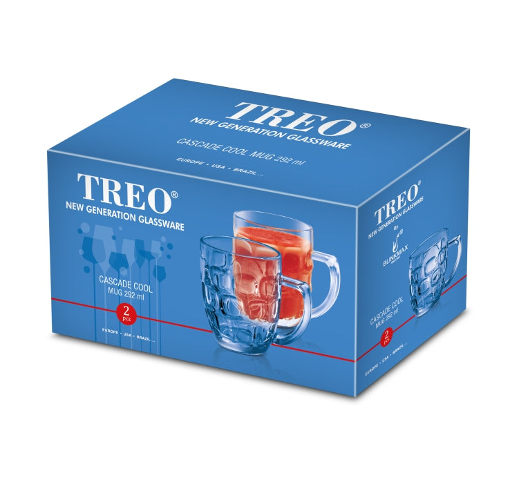 Treo Cascade cool 292 ml बिअर मग | 2 चा संच