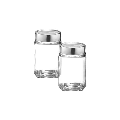 Treo Woody Cube 310 ML Storage Glass Jar  | Set of 3 and 6 Pcs from www.rasoishop.com