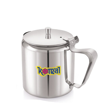 Komal Stainless Steel Tea Serving Pot With Handle | Tea Coffee Kettle 304 Grade Stainless Steel 720 ML Pot | Silver on RasoiShop